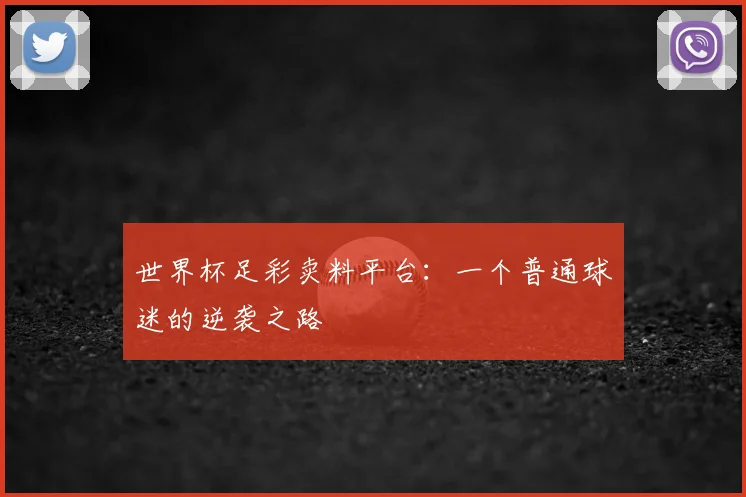 世界杯足彩卖料平台:一个普通球迷的逆袭之路